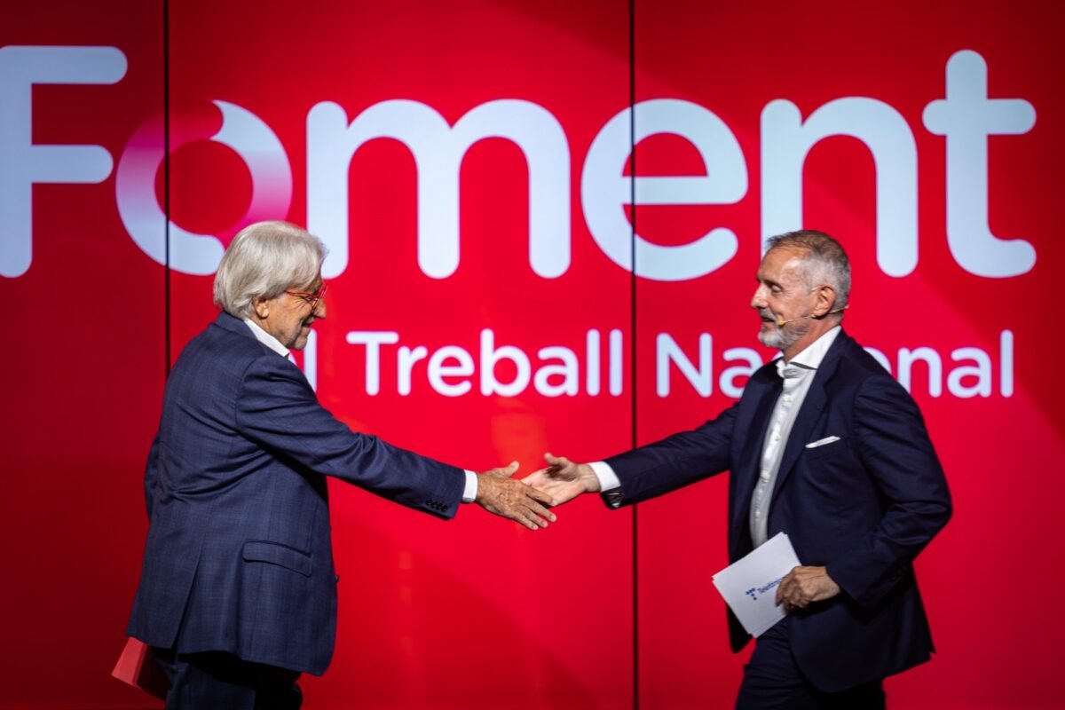 El presidente de Foment del Treball, Josep Sánchez Llibre, y el presidente de Telefónica, Marc Murtra. Foto: Foment del Treball.