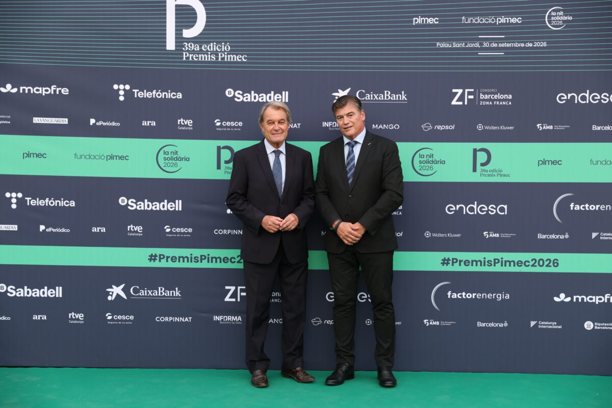El expresidente de la Generalitat de Catalunya, Artur Mas, y el presidente de Pimec, Antoni Cañete. Foto: Pimec.